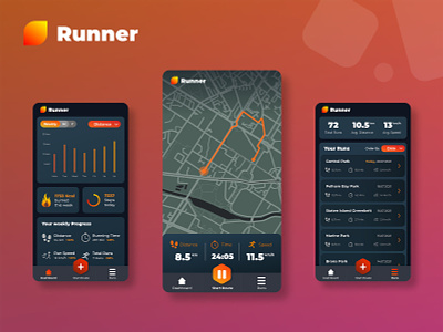 DailyUI Challenge No.20 app challenge dailyui design fitness locatiob tracker runner sports ui