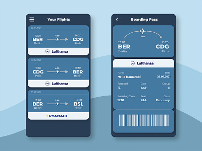 DailyUI Challenge No.24 airport boardingpass challenge dailyui design flight ui