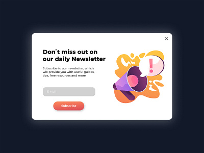 DailyUI Challenge No.26 alert challenge dailyui e mail mail newsletter popup subscribe