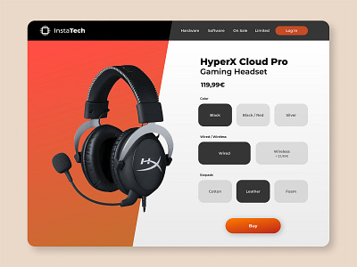 DailyUI Challenge No.33 challenge customisation customizing dailyui design headset product shop tech ui