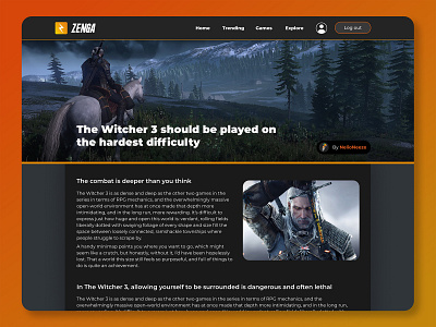 DailyUI Challenge No.34 challenge dailyui design forum gaming.blog post ui ux witcher