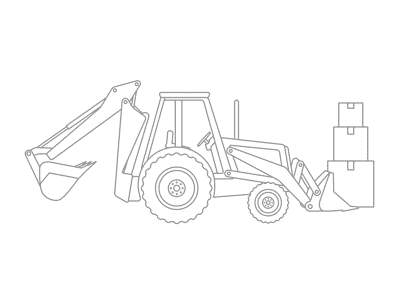 Fetching projects animation animate animation backhoe construction gif loading loop theme