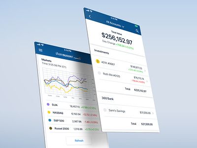 Investment views account design finance investing mobile app product design ui