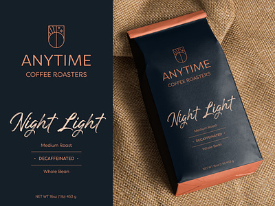 Decaf Anytime brand coffee concept design dribbbleweeklywarmup packaging