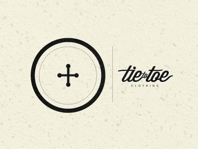 tie to toe logo button logo script