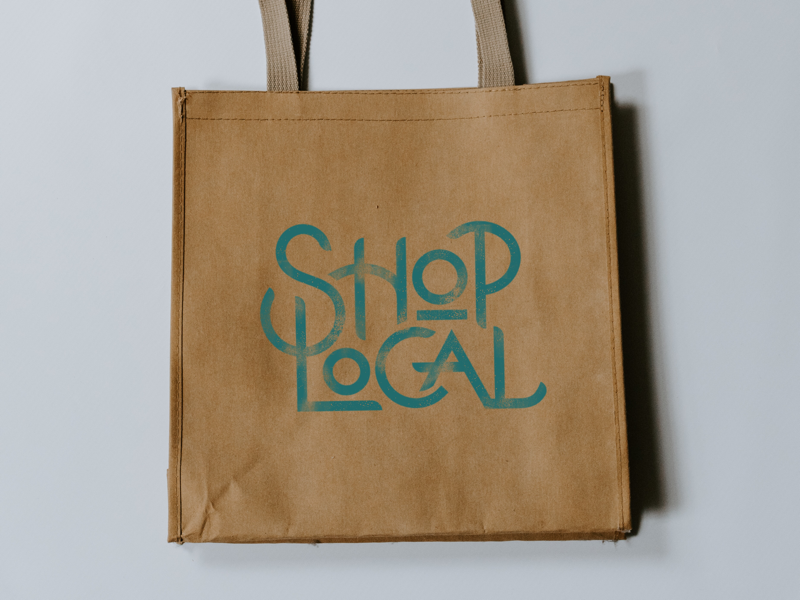 Shop local shop local typography