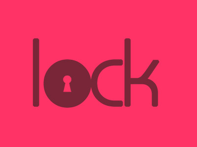 Lock Logo font hole illustration key lock logo minimal pink portfolio text typo typography