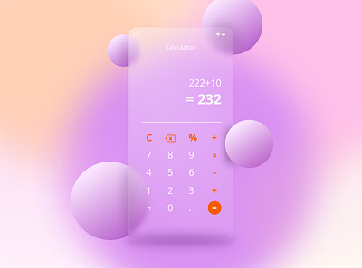 Calculator design : DailyUI 004 app calculator dailyui dailyui 004 design figma glass morphism ui ux