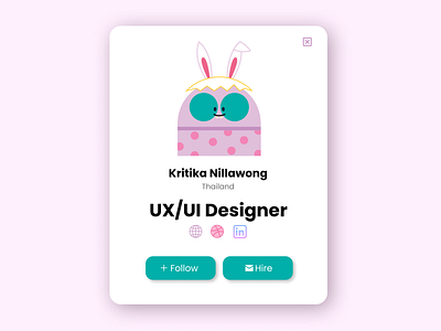 DailyUI 045: Info Card bunny daily ui 045 dailyui design figma illustration info card name card ui ux