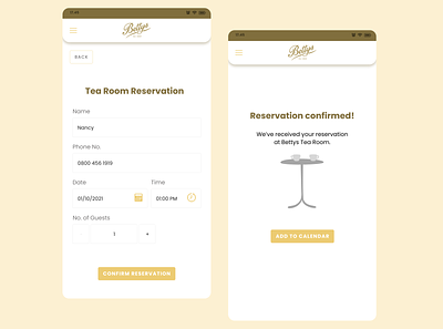 DailyUI 054: Confirmation app branding confirmation dailyui dailyui054 design figma reservation tearoom ui ux