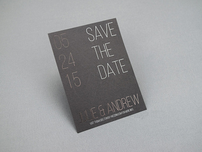 Save The Date dark foil invitation minimal save the date wedding