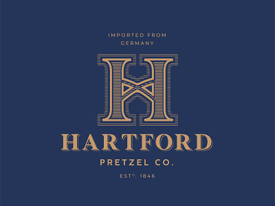Hartford Pretzel Co. branding checker estd. hartford illustration illustrator logo logo design pretzel vector art