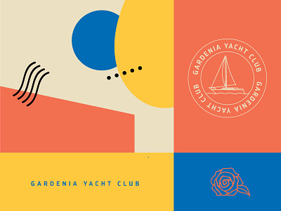 Gardenia Yacht Club Branding 80s style branding branding design color design logo yacht