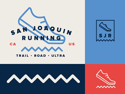 San Joaquin Running badge lockup logo running san joaquin stamp trail