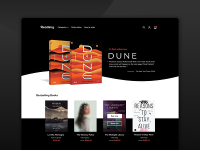Readery.co - Online bookstore redesign book store dailyui003 figma hero section home page homepage landing landing page ui ux web design web ui website