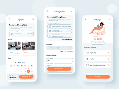 Booking Flow for Staycation App app appdesign booking design payment ui ux