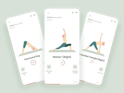Workout Trainer for Yoga App app appdesign design illustration ui ux yoga