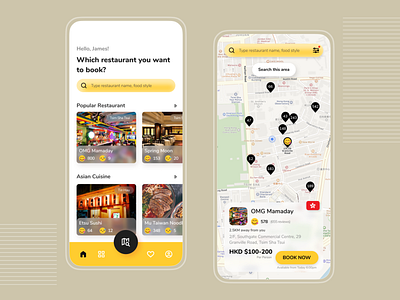 OpenRice App (re-design) app appdesign design map restaurant search ui ux