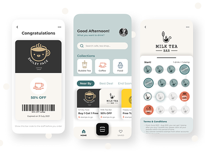 E-stamp Collection App app appdesign design reward stamp ui ux