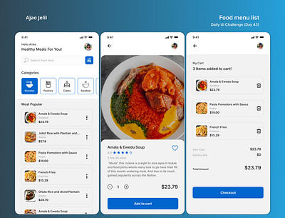 Food Menu App daily ui design ui ux