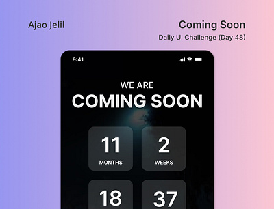 Coming Soon daily ui design ui ux