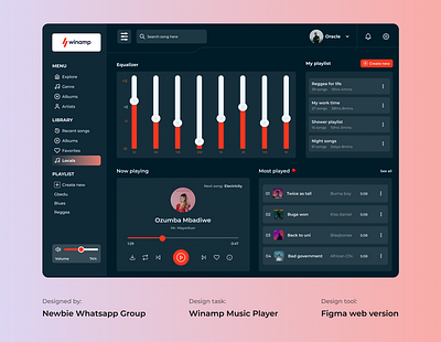 Winamp redesigned interface branding daily ui design graphic design ui ux