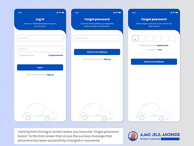 Reset password flow