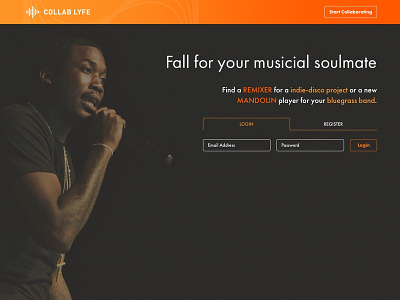 Collab Lyfe Landing Page collaboration home page landing page music