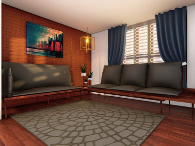 Living Room Concept For Compact House 3d architecture design house interior design living room sketchup