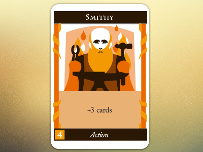 Smithy Card Dribbble board games card game dominion redesign smithy