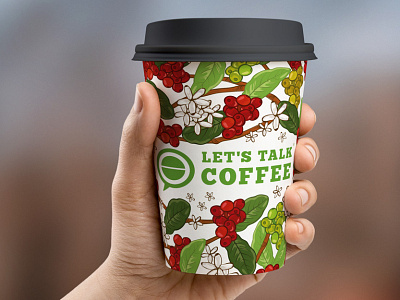 coffee plant brand branding coffee coffee bean coffee cup design illustration leaves logo plant print vector