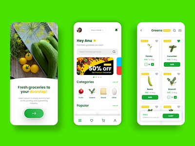 Groceries App app design ecommerce groceries ui ux