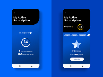 Subscription Page active plan app design illustration subscription typography ui ux