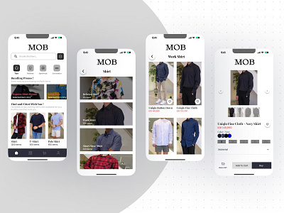 Online Clothing Store Mobile App - MOB android design branding case study clothingstoreapp illustration mobile apps ui ui design uiux