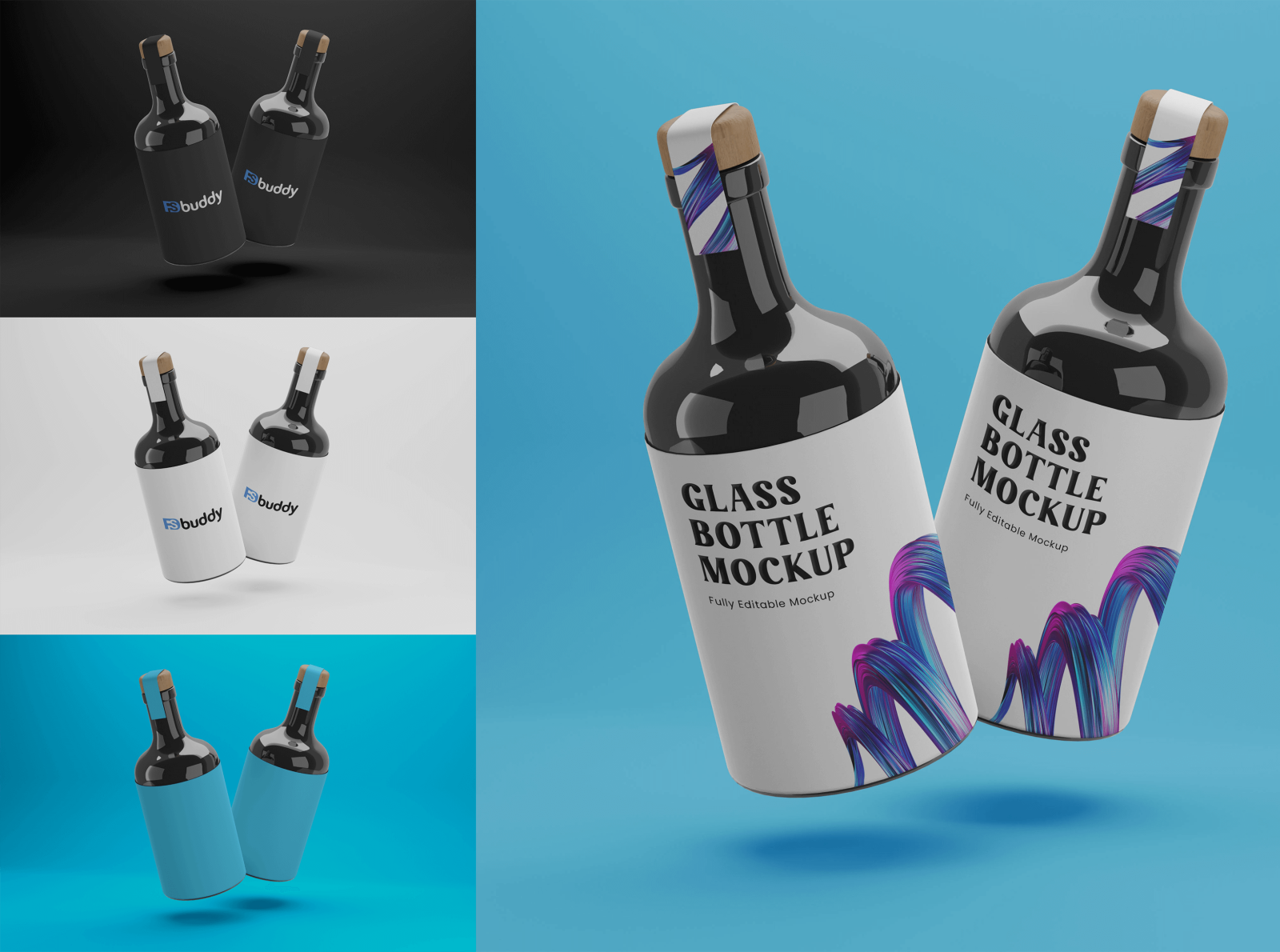 Glass Bottle Mockup Free PSD by psdbuddy on Dribbble