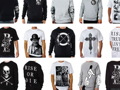 RISE Collection Development clothing fashion street wear design screen print brand marketing