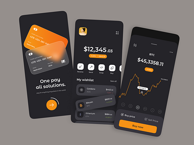 Crypto wallet - Mobile app bitcoin branding credit card crypto crypto currency dark design economic eth etherium graph graphic design ui uidesign uiux visa card wallet