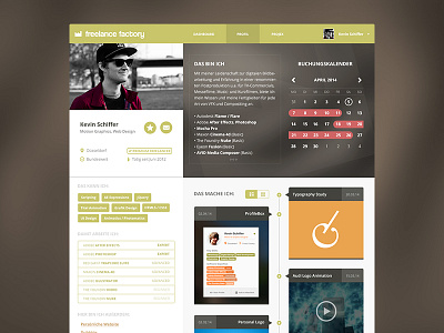 Freelance Factory Profile Redesign [WIP] app calendar design flat graphic profile tags timeline ui web webdesign
