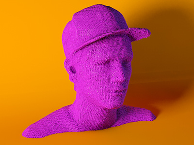 Rendering of a 3D Scan of me 3d cgi neon print render rendering scan scanner