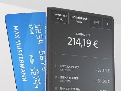 Sneaky McPeeky of an Interface Concept banking card device e-ink finance interface mockup product