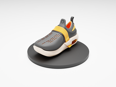 Sneakers 3d 3d animation 3d design 3d illustration 3d model black branding concept design design illustration orange shoes sneakres white