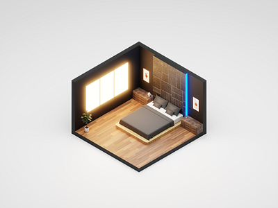 Bedroom 3d 3d bedroom 3d design 3d illustration 3d interior 3d isometric 3d model architecture design illustration interior isometric logo