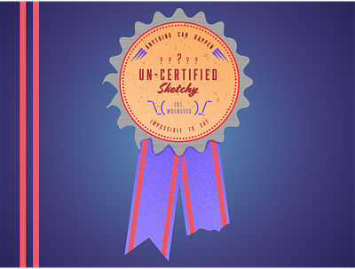 Uncertified Sketchy art badges branding certificate colors design gradients illustration logo mystery vector