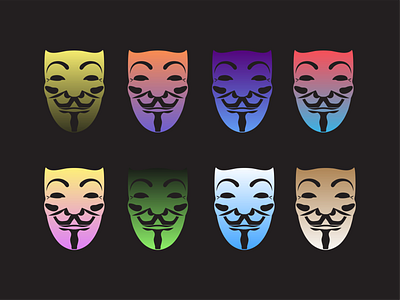 Fawkes Masks and Clipping Paths art colors design gradients guy fawkes illustration vector