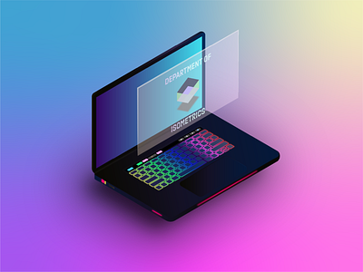 Isometric 3D Laptop Drawing 3d 3ddrawing art colors design drawing gradients illustration isometric touchbar vector vfx