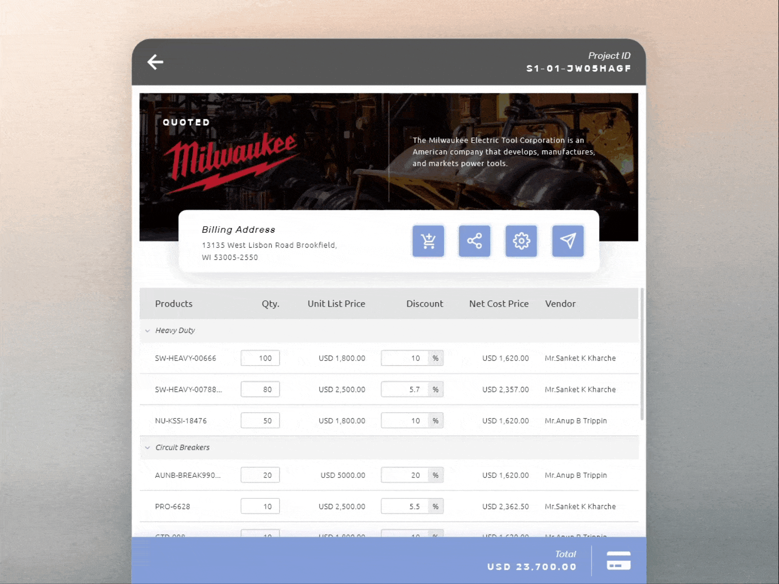 UI Study - Quick Billing adobe ai adobe ps animation billing case study cpq dailyui design challenge figma icons marmakon projects milwavkee motion graphics payment quotation saved methods ui ux