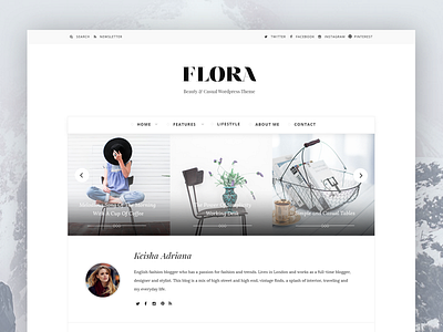 Flora blog blogging elegant simple theme tumblr white