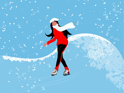 Girl on skates animation design graphic design illustration illustrator portrait woman