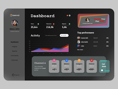 Control Dark Dashboard app branding icon illustration logo ui ux