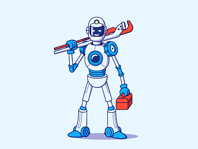 Robot Plumber character illustration plumber robo robot vector